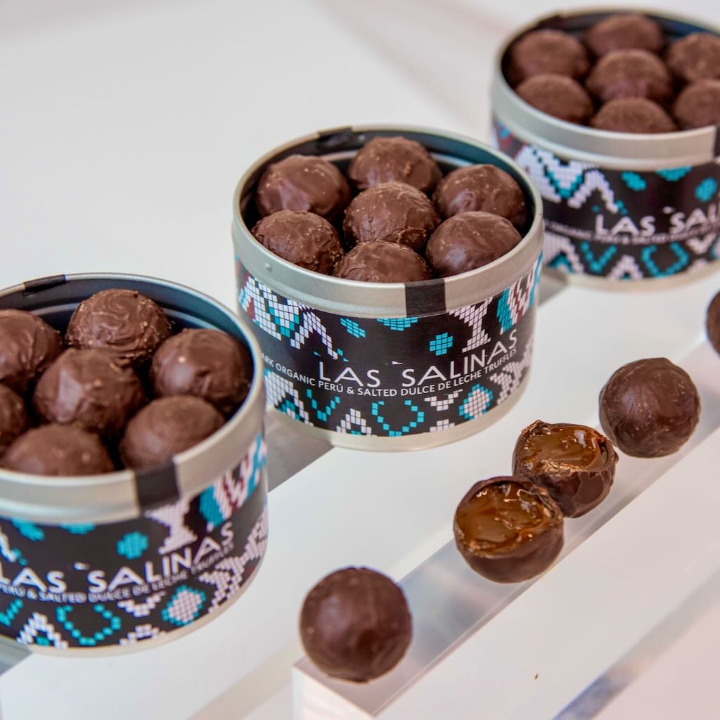 Chocolate and salted Dulce de Leche truffles - tin
