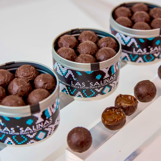 Chocolate and salted Dulce de Leche truffles - tin