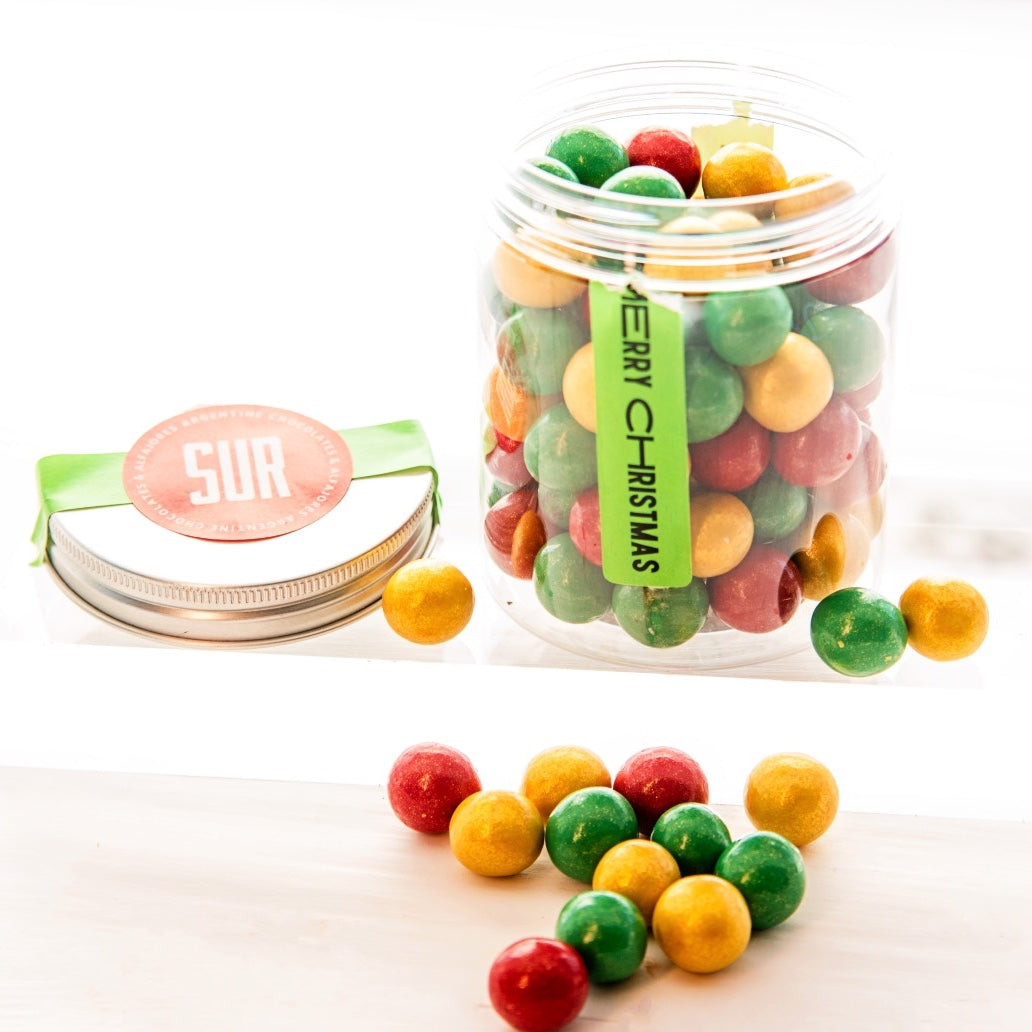 Christmas Crispy Chocolate Balls - Festive Gift Jar